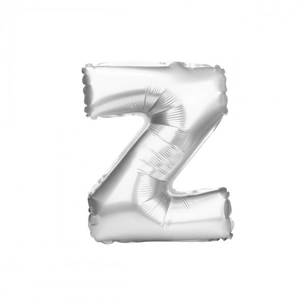 Harf Folyo Balon Büyük Boy Metalik Gümüş Z Harfi Folyo Balon Metalik - 100 cm