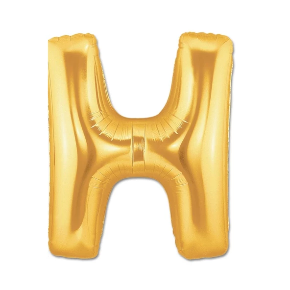 Harf Folyo Balon Büyük Boy Metalik Altın H Harfi Folyo Balon Metalik - 100 cm ürün görseli