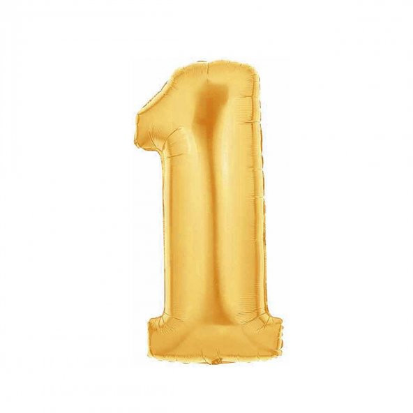 Rakam Folyo Balon Metalik Altın 1 Yaş Folyo Balon Metalik - 1 Yaş Balonu 100 cm ürün görseli