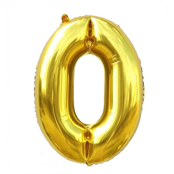 Rakam Folyo Balon Metalik Altın 0 Yaş Folyo Balon Metalik - 0 Yaş Balonu 100 cm