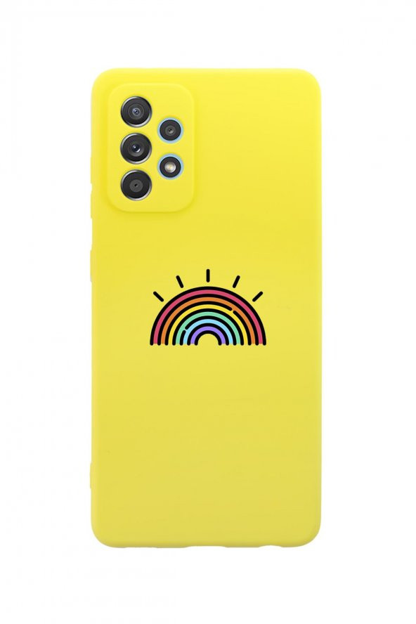 Samsung Galaxy A13 Uyumlu Gökkuşağı Desenli Premium Silikonlu Lansman Telefon Kılıfı - 4