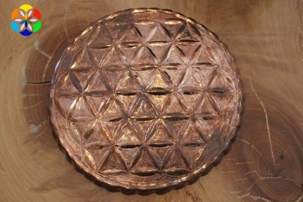 Bakır Piramit KEOPS ve YAŞAM ÇİÇEĞİ El Yapımı Grid İkili Set - 2