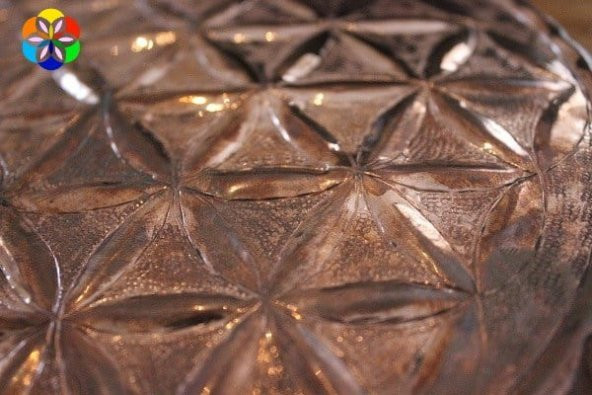 Bakır Piramit KEOPS ve YAŞAM ÇİÇEĞİ El Yapımı Grid İkili Set - 4