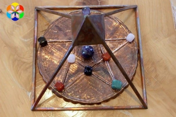 Bakır Piramit KEOPS ve TERS PENTAGRAM El Yapımı İkili Set - Resim 7