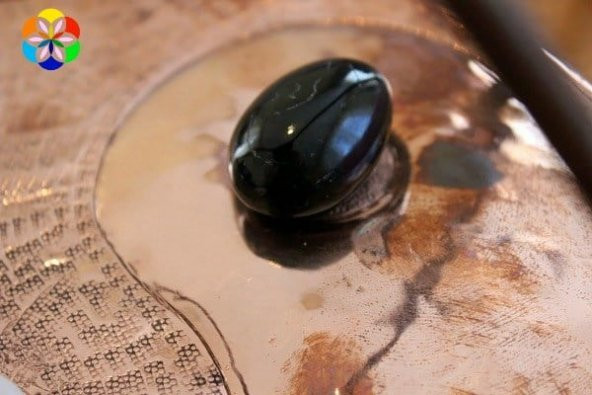 Bakır Piramit KEOPS ve YIN YANG El Yapımı Grid İkili Set - 9