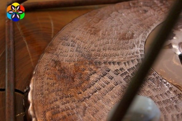 Bakır Piramit KEOPS ve YIN YANG El Yapımı Grid İkili Set - 10
