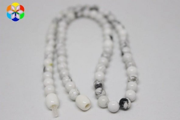 Havlit Taşı Kolye 6 mm Kehribar Klipsli