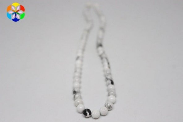 Havlit Taşı Kolye 6 mm Kehribar Klipsli - 3