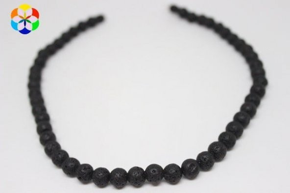 Lav Taşı Kolye 8 mm Kehribar Klipsli - 2