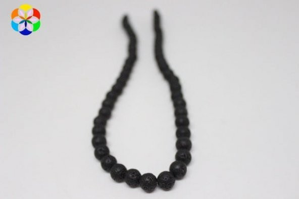 Lav Taşı Kolye 8 mm Kehribar Klipsli - 3