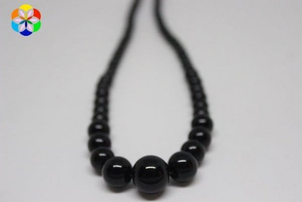 Onix (Oniks) Taşı Kolye Kehribar Klipsli - 3