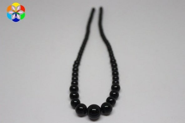 Onix (Oniks) Taşı Kolye Kehribar Klipsli - 4