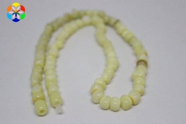 Sedef Taşı Kolye 7 mm Kehribar Klipsli