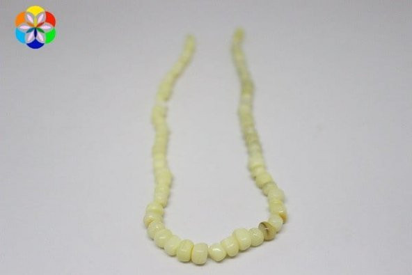 Sedef Taşı Kolye 7 mm Kehribar Klipsli - 3