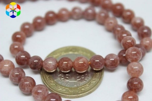 Çilek Kuvars Taşı Dizi 6mm - Resim 3