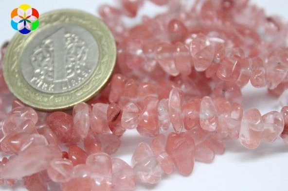 Gül Kuvars Taşı Doğal Küçük Taşlar Dizi - Resim 3