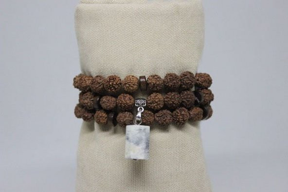 Ay Taşlı Rudraksha Tohum Dolama Bileklik 8mm ürün görseli