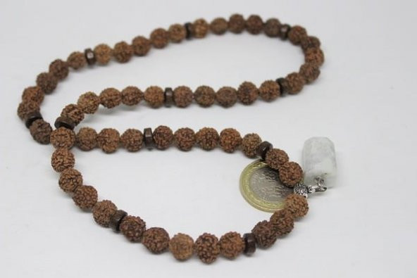 Ay Taşlı Rudraksha Tohum Dolama Bileklik 8mm - Resim 4