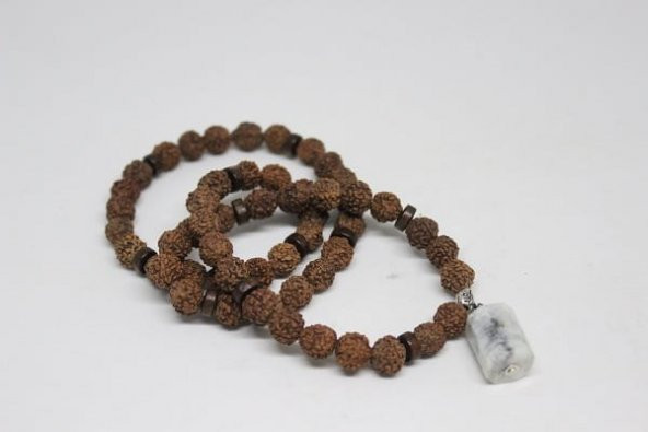 Ay Taşlı Rudraksha Tohum Dolama Bileklik 8mm - Resim 6