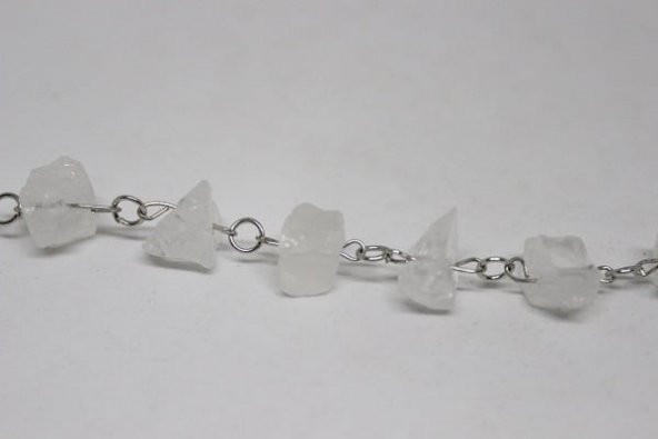 Kristal Kuvars Ham Taş Bileklik & Küpe Seti - 3