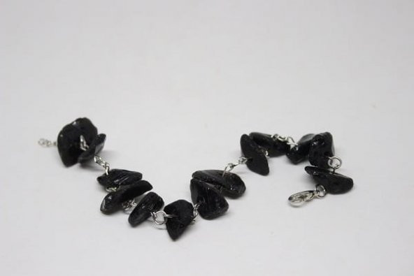 Obsidiyen Ham Taş Bileklik (Volkan Camı) - Resim 2