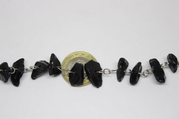 Obsidiyen Ham Taş Bileklik (Volkan Camı) - Resim 4