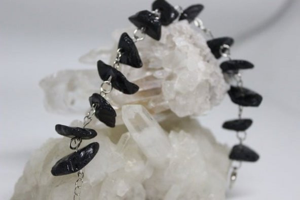 Obsidiyen Ham Taş Bileklik (Volkan Camı) - Resim 5