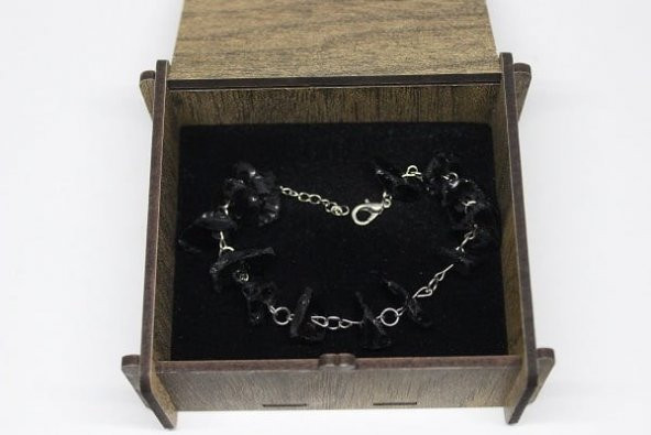 Obsidiyen Ham Taş Bileklik (Volkan Camı) - Resim 6