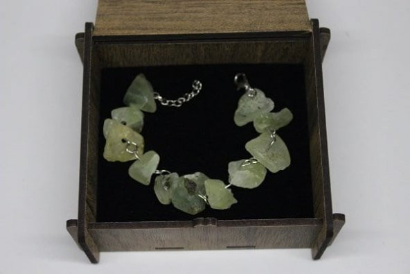 Prehnit (Prinayt) Ham Taş Bileklik - Resim 3