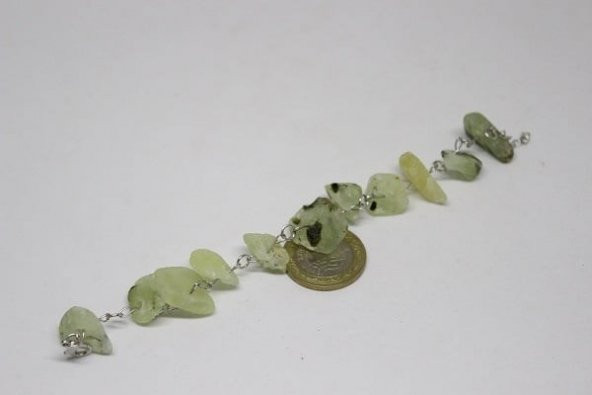 Prehnit (Prinayt) Ham Taş Bileklik - Resim 4