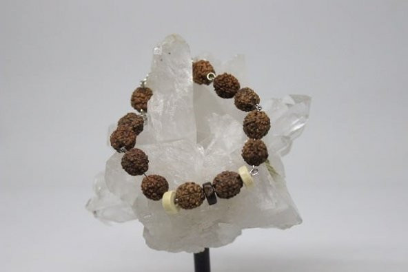 Rudraksha Tohum Bileklik & Küpe Seti - 6