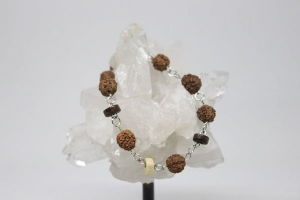 Rudrashka Tohum Bileklik & Küpe Seti - 5