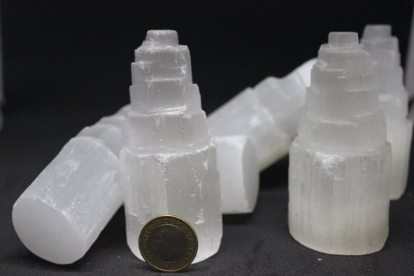 Selenit Taşı Kule 10cm - 3