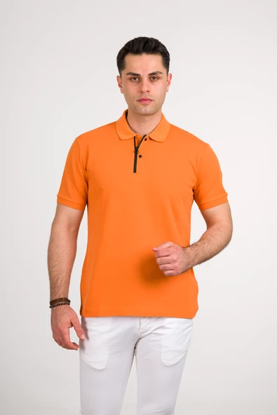 REGULAR FİT FERMUAR DETAYLI POLO YAKA PAMUKLU ERKEK T-SHİRT - 2