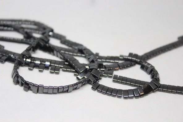 Hematit Taşı Çift Delikli Dizi (17410) - Resim 2