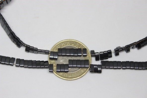 Hematit Taşı Çift Delikli Dizi (17410) - Resim 3