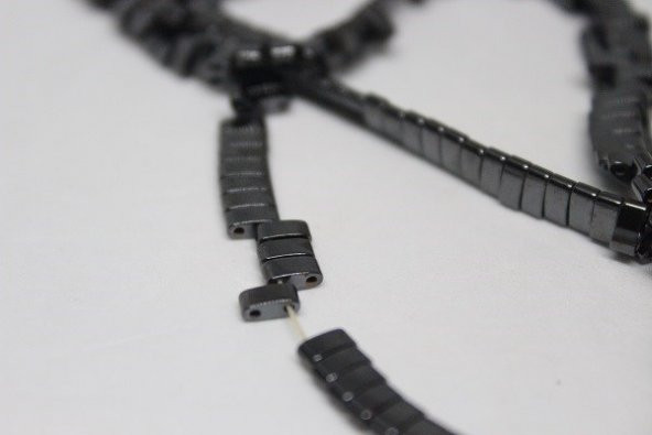 Hematit Taşı Çift Delikli Dizi (17410) - Resim 4