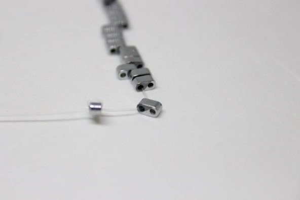 Hematit Taşı Çift Delikli Dizi (17460) - Resim 3