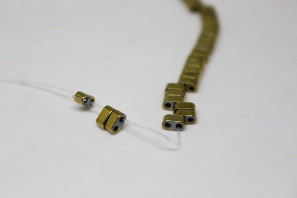 Hematit Taşı Çift Delikli Dizi (17465) - Resim 3