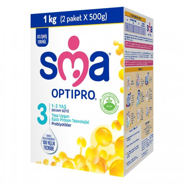SMA Optipro Probiyotik 3 Bebek Devam Sütü 1-3 Yaş 1000gr