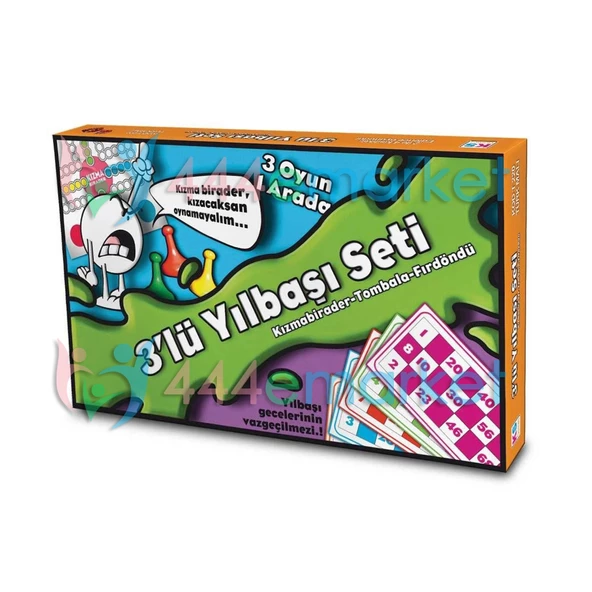 Üçlü Yılbaşı Seti (Tombala + Kızmabirader + Fırdöndü) Kutu Oyunu