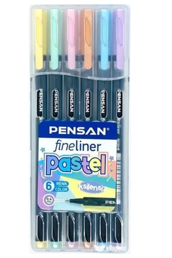 Pensan Fineliner 0.4 Mm Ince Uçlu Keçeli Kalem Pastel Renkler 6 Lı