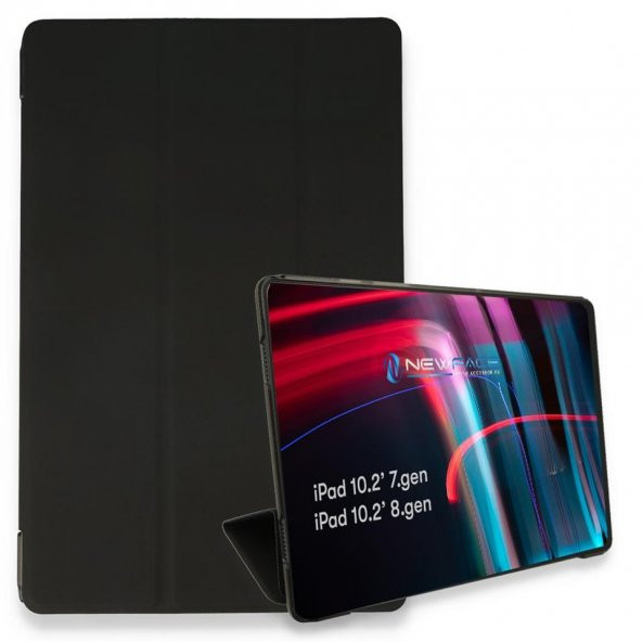 iPad 10.2 (7.nesil) Kılıf Tablet Smart Kılıf Siyah