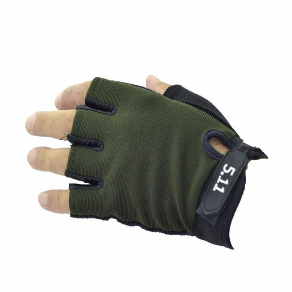 5.11 L Beden Yarım Parmak Taktik Eldiven Haki - 3