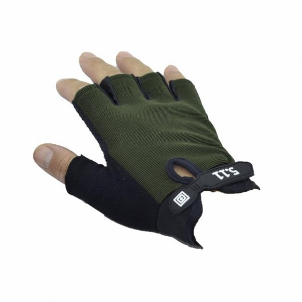 5.11 L Beden Yarım Parmak Taktik Eldiven Haki - 4