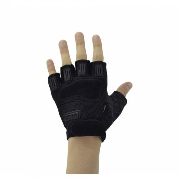 XL Special Yarım Parmak Taktik Sport Eldiven Siyah - 2