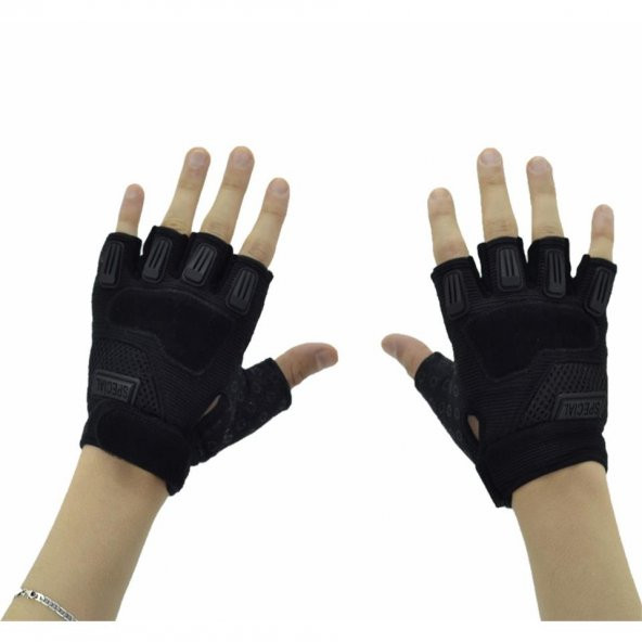 XL Special Yarım Parmak Taktik Sport Eldiven Siyah - 4