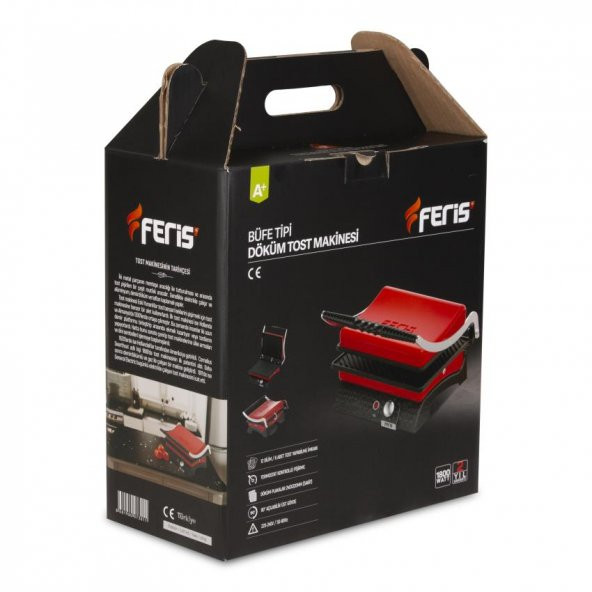 Feris FT3011 12 Dilim Kırmızı 1800 W Döküm Sanayi Tipi Tost Makinesi - 3