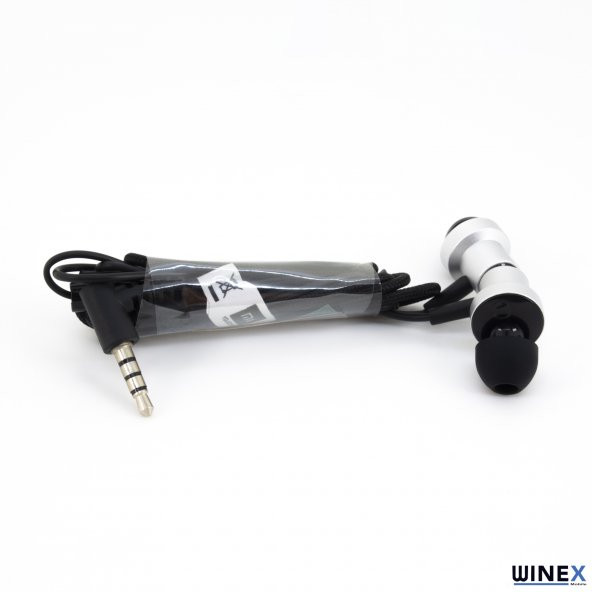 Winex Mıknatıslı Metal Mikrofonlu Kablolu Kulakiçi Kulaklık Gri - 2