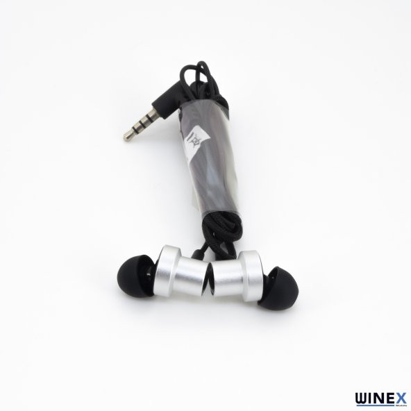 Winex Mıknatıslı Metal Mikrofonlu Kablolu Kulakiçi Kulaklık Gri - 3